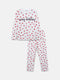 Crew Neck Printed Long Sleeve Girl Pajama Set